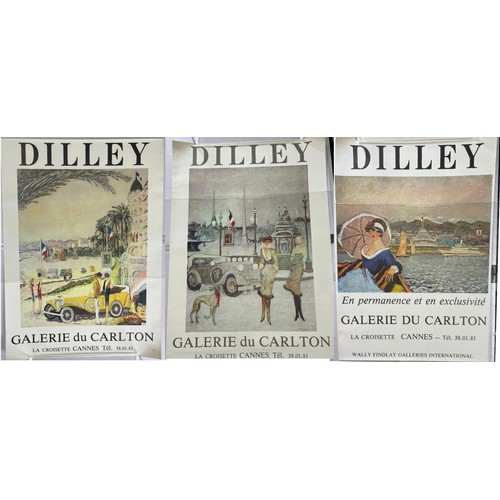 408 - Three French gallery posters to include, 3x Dilley Galerie du Carlton 1981. All with different art w... 