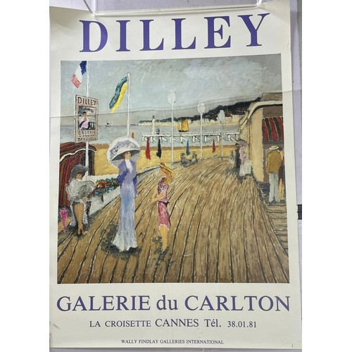 481 - Three French gallery posters to include, 3x Dilley Galerie du Carlton 1981. All with different art w... 