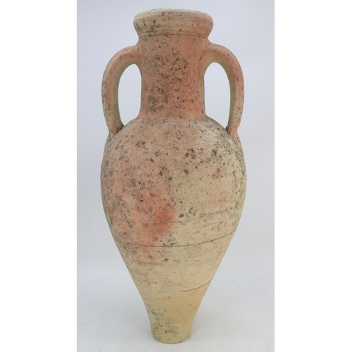 499 - Two handled terracotta amphora vase