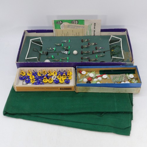 411 - Vintage Subbuteo table soccer set together with a similar new footy table soccer set, other Subbuteo... 