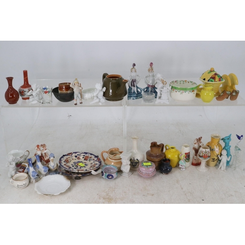 35 - Quantity of assorted ceramics and porcelain items, miniature vases, pots etc