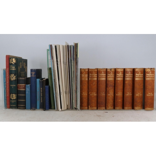 44 - A collection of various books and magazines, including a Latin-English dictionary by William Crakelt... 