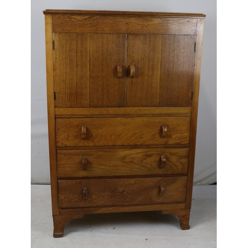 121 - Herbert Carter utility cupboard over drawers measures approx. 77cmW x 43cmD x 117cmH