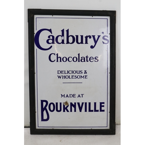 130 - A Cadbury's Bournville advertising enamel sign measuring approx. 27