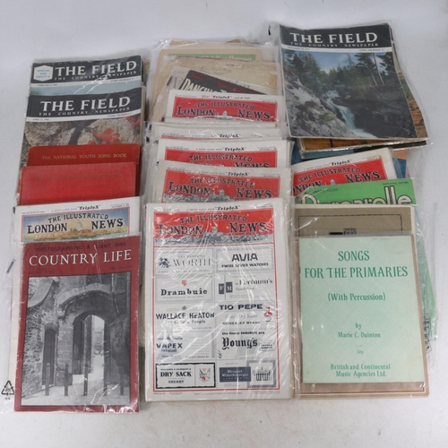 205 - A carton of books and magazines including The Illustrated London News - circa 1960