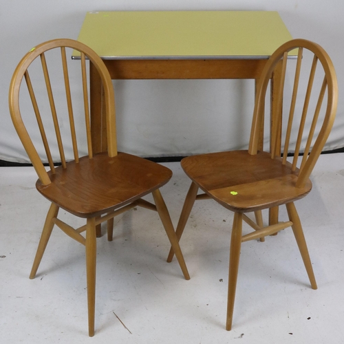 103 - Vintage formica topped kitchen table and two chairs