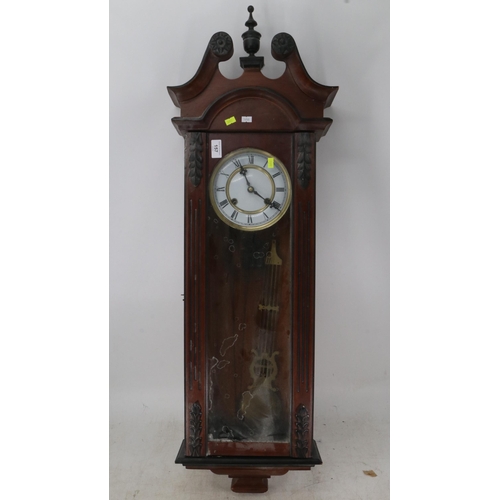 157 - Mahogany cased regulator wall clock