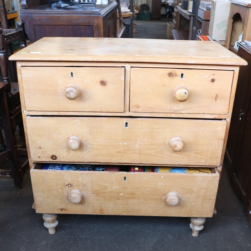 164 - Antique pine, small chest of drawers approx. 87cm w x 85cm tall x 48cm deep