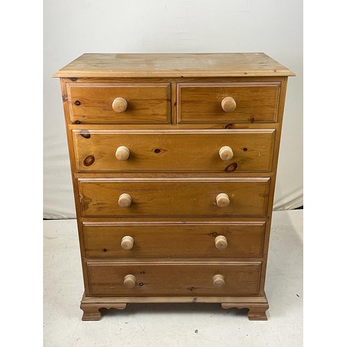 148 - Tall pine chest of drawers approx. 82cm x 45cm w x 1.09cm