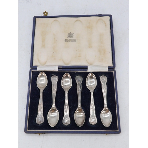 23 - A set of 6 cased teaspoons marked silver (approx. weight 210g)