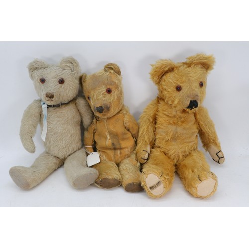 186 - Three vintage teddy bears including a Merrythought, another Jointed and one other