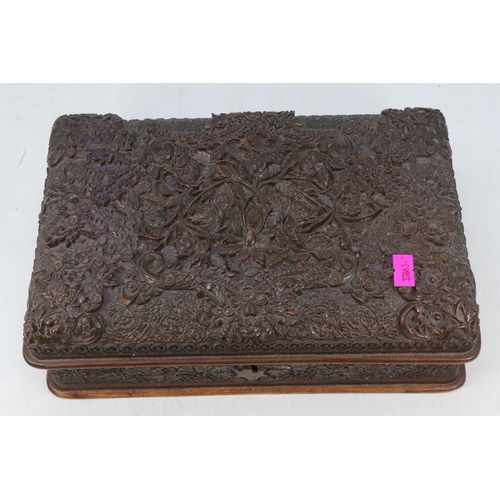 249 - Two decoratively carved eastern boxes