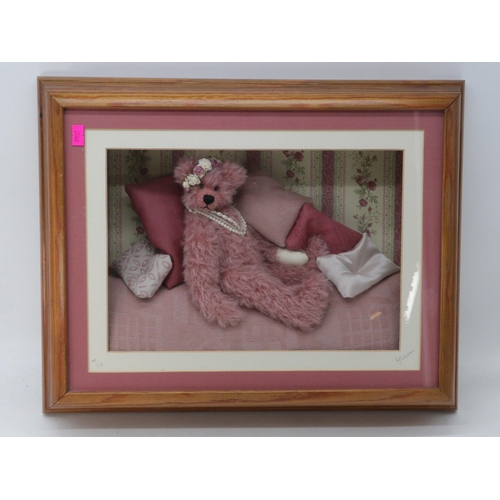 372 - Bear in a Box framed Teddy Bear diorama