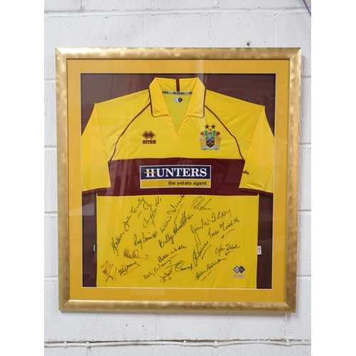 385 - Framed signed Burnley football shirt