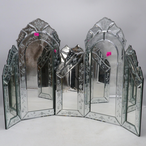 445 - Two Venetian style dressing table mirrors (approx. 46cm tall)