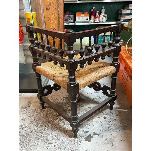 212 - Antique oak corner chair