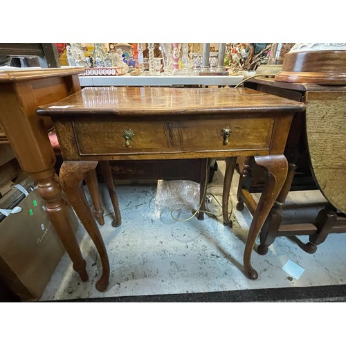 276 - A vintage walnut single drawer lowboy, has had woodworm but has been treated