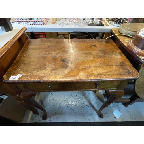 276 - A vintage walnut single drawer lowboy, has had woodworm but has been treated