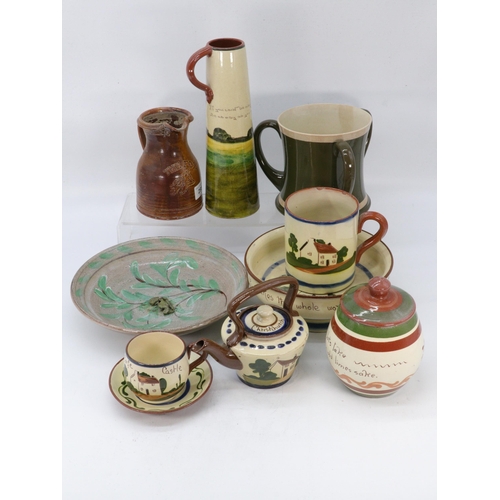 295 - Selection of local interest motto ware including Christchurch teapot, Corfe Castle cup and saucer, i... 