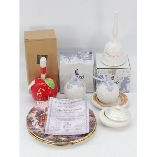 379 - A quantity of Christmas ornaments, plates and two large Villeroy and Boch Father Christmas Serving p... 