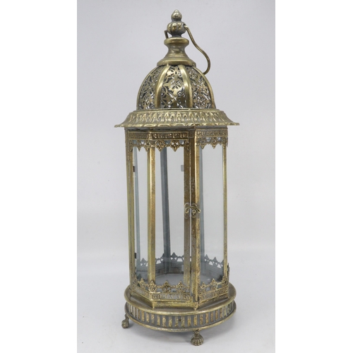 439 - A brass reproduction display lantern