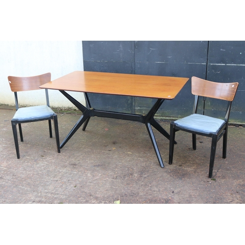 89 - An Atomic Tola & Black G-plan dining table and six chairs (two shown) dated 1958. Chairs have polyth... 