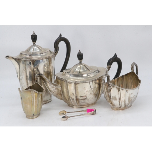 1 - Four piece silver tea set, Hallmarked Sheffield (approx. weight 1.8kg).