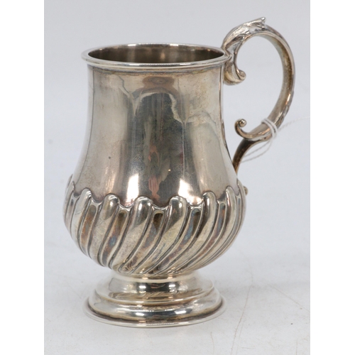 6 - A silver hallmarked antique Christening mug / hot chocolate mug (weight approx. 160g, approx. 11.5cm... 