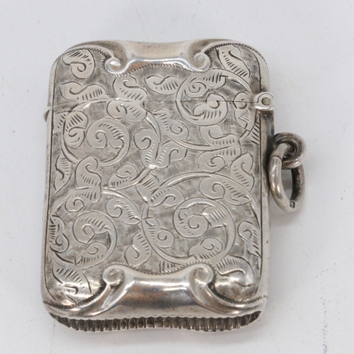 8 - Antique silver hallmarked vesta case (approx. 22g).