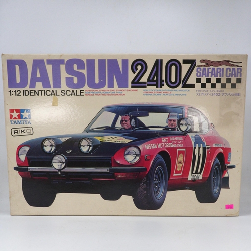 78 - Tamiya 1:12 Datsun 240z safari car model kit boxed and unused