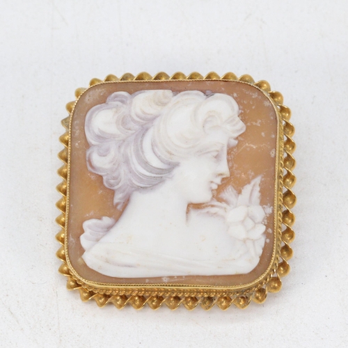 205 - 9ct gold cameo brooch/pendant, Birmingham 1970 JS&S (approx. weight 8.8g)