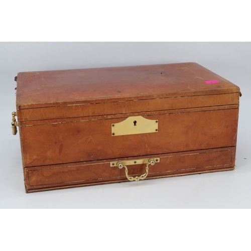 230 - Antique leather covered jewellery box