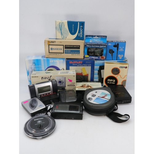 320 - Quantity of portable cassette players, Walkman, and other similar including Hitachi portable mp3 pla... 