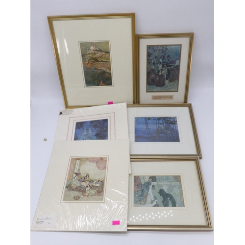 348 - 12x Edward Dulac lithograph prints