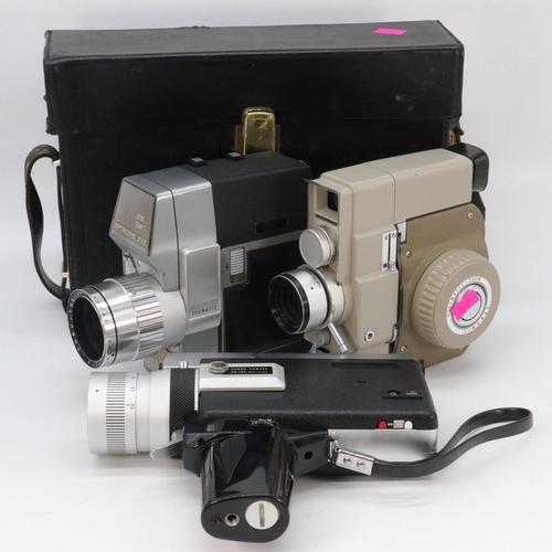 351 - A selection of vintage to later cine cameras to include Bell and Howell auto load, Chinon 672, Eumig... 