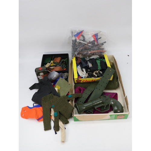 123 - A boxed Action Man field commander and field radio in original box together with a Palitoy adverture... 