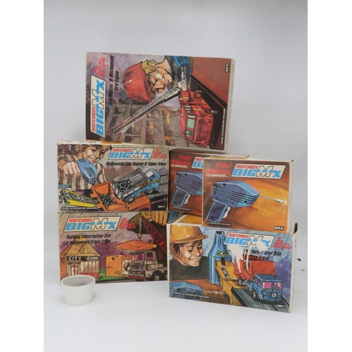 135 - Matchbox Big MX boxed items including, Coal hopper and tipper, Power activator x2, Fire/rescue mecah... 