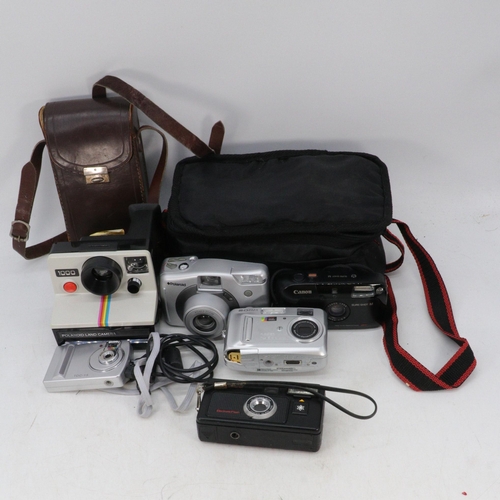 548 - Kodak bellows camera, polaroid camera and other similar, together with Quantity of assorted vintage ... 