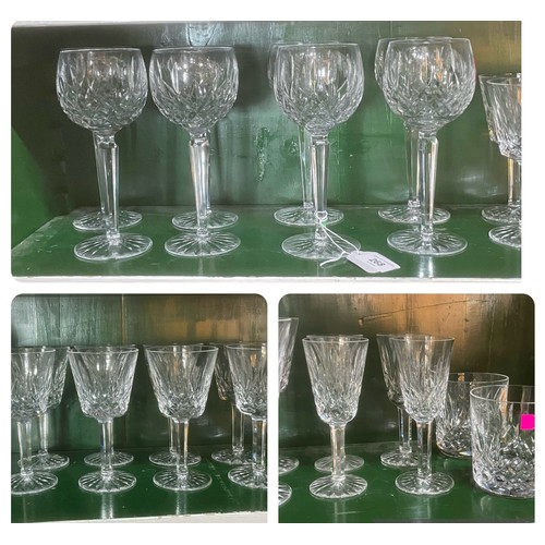 268 - A set of eight Waterford Hoch glasses, eight Waterford wine goblets, 4 smaller Waterford, and two tu... 