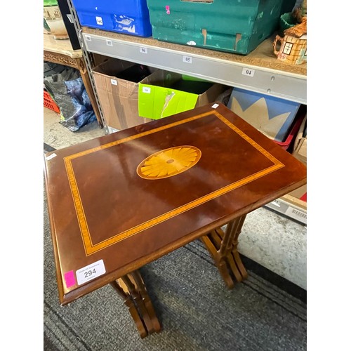 294 - Reproduction mahogany nest of three table