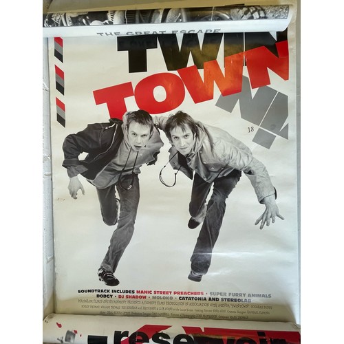 386 - Three film posters to include Reservoir Dogs, The Great Escape and Twin Town