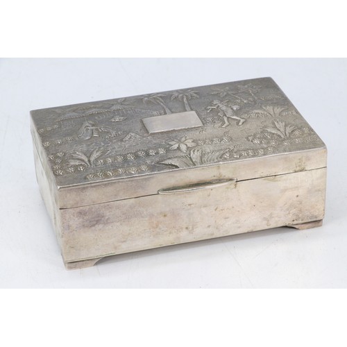 39A - Continental Silver embossed cigarette box.