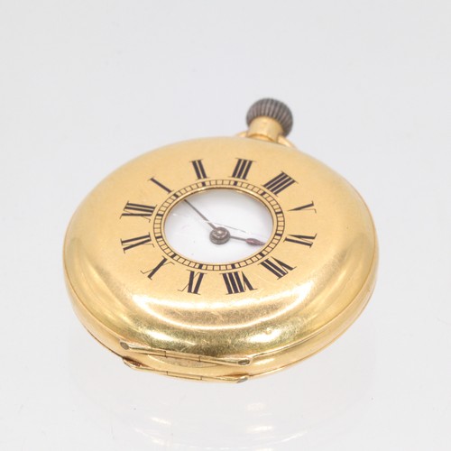 186 - 0.755 gold keyless wind ladies pocket watch