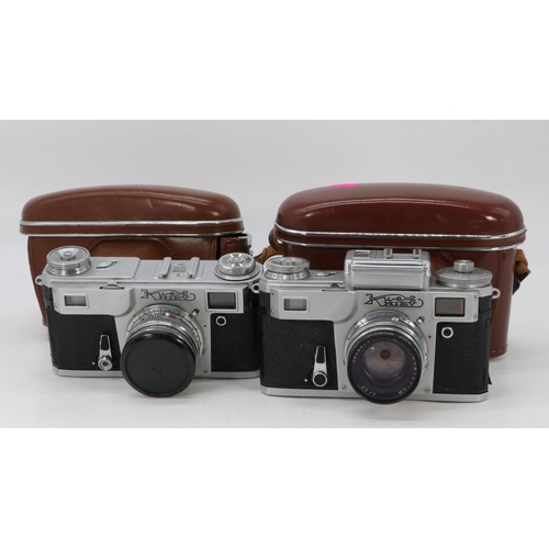 275 - Two cased Kueb Kiev cameras both with original cases (untested)