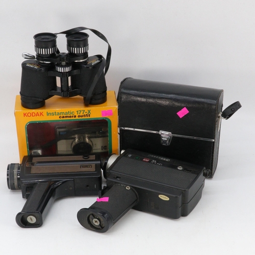 380 - Polariod 220 field camera in original case, together with a Quartz M cine camera, two other cine cam... 