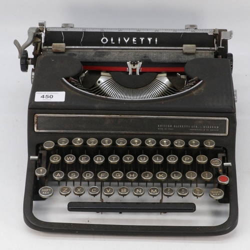 450 - Olivetti vintage typewriter together with a empire travel typewriter