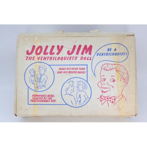 551 - A Jolly Jim the ventriloquist doll in original box ( box is tatty and broken around the handle)