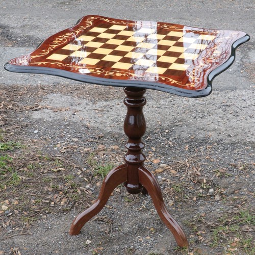 157B - French Revolution chess set by Mary Carlton studios with an Italian? chess table with removable legs... 