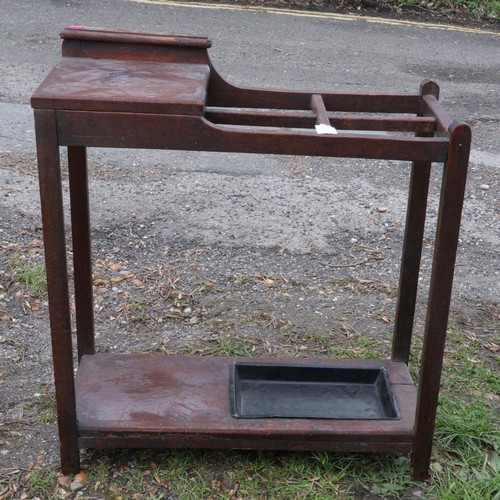 310 - Oak hall table/umbrella stand approx. 69cm x 70cm high