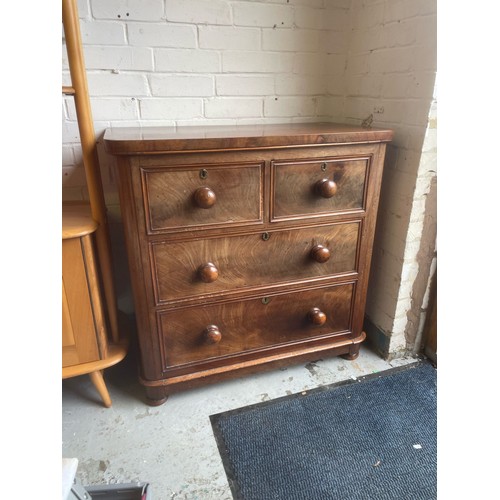 483B - Victorian mahogany two over two chest of drawers